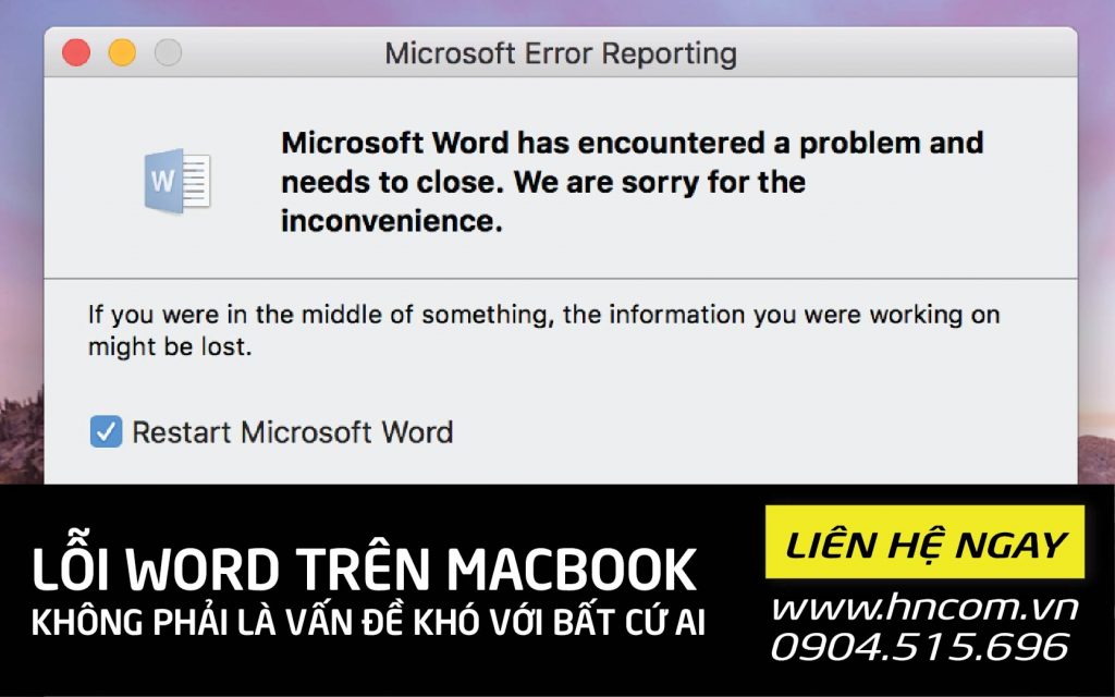 lỗi word trên macbook
