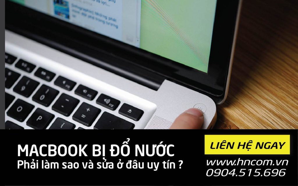 macbook bị đổ nước