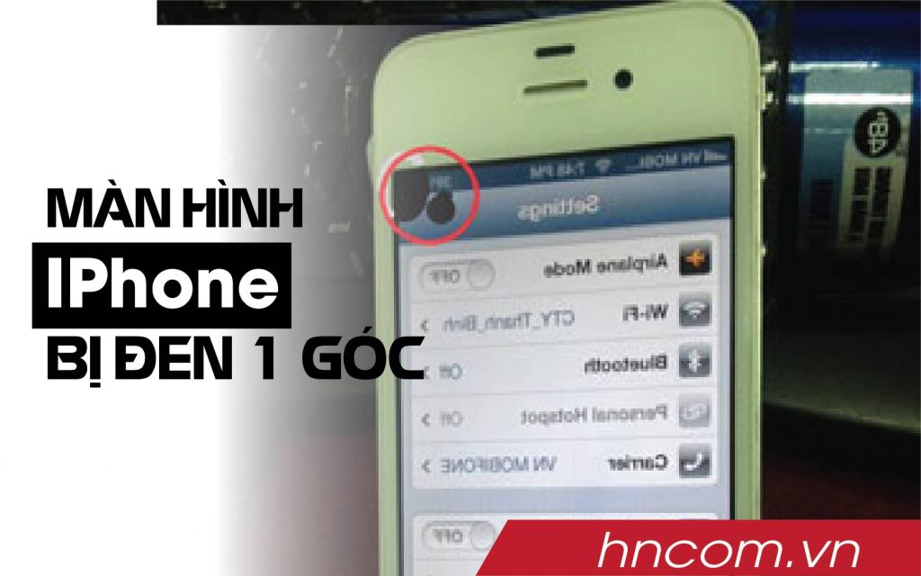 khắc phục màn hình iphone bị đen 1 góc